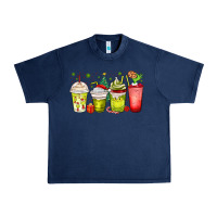 Navy Christmas characters coffee cups Urban Heavy Tee - MaliasSmallBusiness