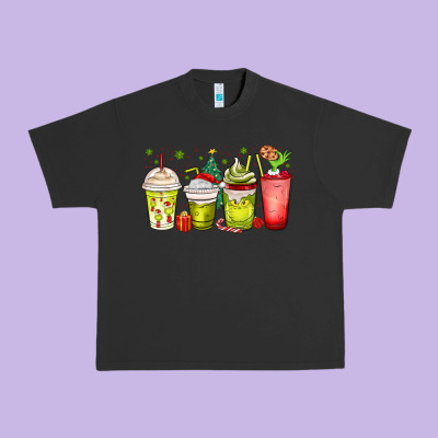 Christmas Characters Coffee Cups Urban Heavy Tee Designed By Maliassmallbusiness