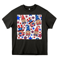 Asphalt 4th of july patriotic gnome seamless pattern Heavy Core Tee - BundleAndBundleShop