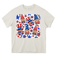 Cream 4th of july patriotic gnome seamless pattern Heavy Core Tee - BundleAndBundleShop