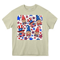 Mossy 4th of july patriotic gnome seamless pattern Heavy Core Tee - BundleAndBundleShop