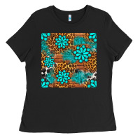 Black leopard gemstone seamless pattern Ladies Tee - BundleAndBundleShop