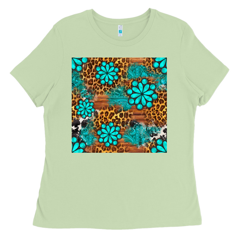 Leopard Gemstone Seamless Pattern Ladies Tee by BundleAndBundleShop | Teevron