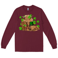 Burgundy st patrick's day cow family Long Sleeve Tee - RanaPortraitStore