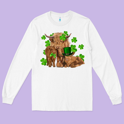 St Patrick's Day Cow Family Long Sleeve Tee Designed By Ranaportraitstore