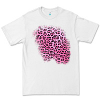 White pink leopard patch Premium Tee - AdoDesignShop