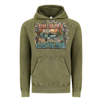 Vintage Olive runs on dreams and gasoline truck western Vintage Hoodie - NancyCooperArtShop