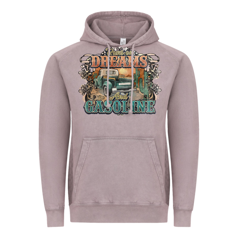 Runs On Dreams And Gasoline Truck Western Vintage Hoodie by NancyCooperArtShop | Teevron