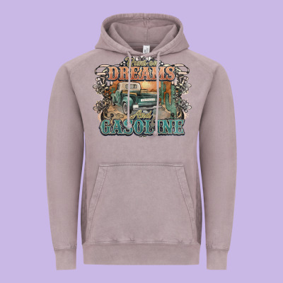 Runs On Dreams And Gasoline Truck Western Vintage Hoodie Designed By Nancycooperartshop