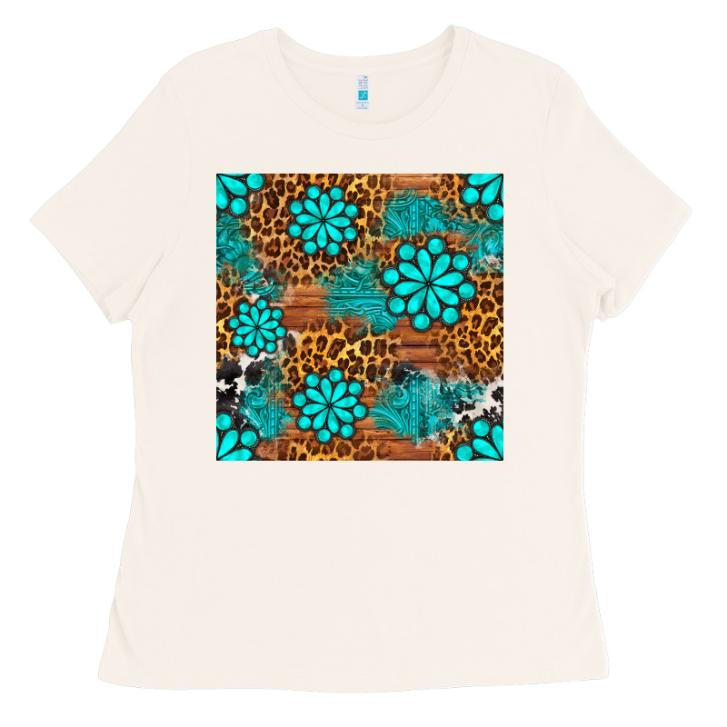Leopard Gemstone Seamless Pattern Ladies Tee by BundleAndBundleShop | Teevron