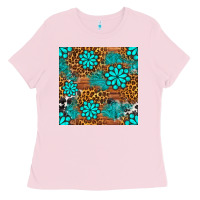 Bubblegum Pink leopard gemstone seamless pattern Ladies Tee - BundleAndBundleShop