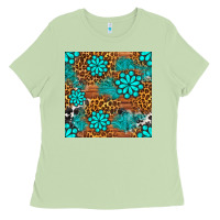 Matcha leopard gemstone seamless pattern Ladies Tee - BundleAndBundleShop