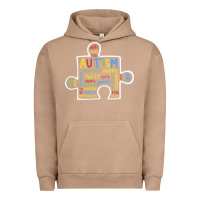Pigment Burro Autism Puzzle Piece Words Autistic Urban Hoodie - CowhideDigitalArt