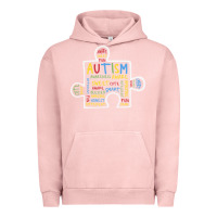 Pigment Salmon Autism Puzzle Piece Words Autistic Urban Hoodie - CowhideDigitalArt