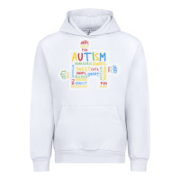 White Autism Puzzle Piece Words Autistic Urban Hoodie - CowhideDigitalArt