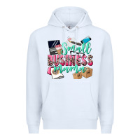 White Small Business Mama Premium Hoodie - CowGirlArtShop