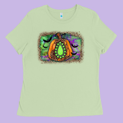 Halloween Gemstone Background Ladies Tee Designed By Jahusdesignshop