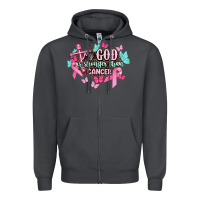 Smoke My god is stronger than Cancer Awareness Zipper Hoodie - HowdyJamesFarm