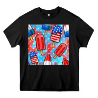 Black 4th of july popsicle seamless pattern Heavy Core Tee - BundleAndBundleShop