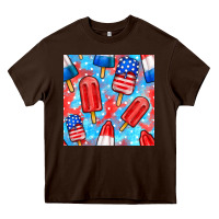 Chocolate Brown 4th of july popsicle seamless pattern Heavy Core Tee - BundleAndBundleShop