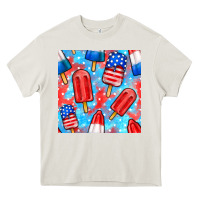 Cream 4th of july popsicle seamless pattern Heavy Core Tee - BundleAndBundleShop