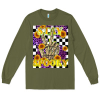 Army Green stay skeleton hand spooky Long Sleeve Tee - LillyAllenDesigns