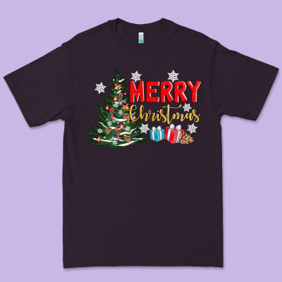 Merry Christmas Tree Premium Tee Designed By Adodesignshop