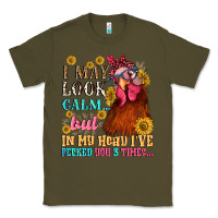 Army Green i may look calm but in my head i pecked you three Classic Tee - NancyCooperArtShop