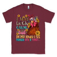 Burgundy i may look calm but in my head i pecked you three Classic Tee - NancyCooperArtShop