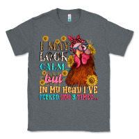 Charcoal Heather i may look calm but in my head i pecked you three Classic Tee - NancyCooperArtShop