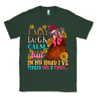 Sports Green i may look calm but in my head i pecked you three Classic Tee - NancyCooperArtShop