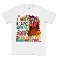 White i may look calm but in my head i pecked you three Classic Tee - NancyCooperArtShop