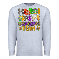 Heather Grey mardi gras drinking team with glasses olivia Premium Sweatshirt - OliviaCreatesArt