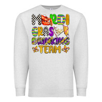 Oatmeal Heather mardi gras drinking team with glasses olivia Premium Sweatshirt - OliviaCreatesArt
