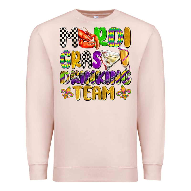 Mardi Gras Drinking Team With Glasses Olivia Premium Sweatshirt by OliviaCreatesArt | Teevron