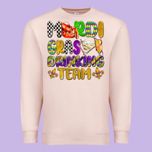 Mardi Gras Drinking Team With Glasses Olivia Premium Sweatshirt Designed By Oliviacreatesart