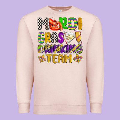 Mardi Gras Drinking Team With Glasses Olivia Premium Sweatshirt Designed By Oliviacreatesart