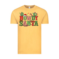 Vintage Mustard howdy santa Vintage Tee - MaliasSmallBusiness