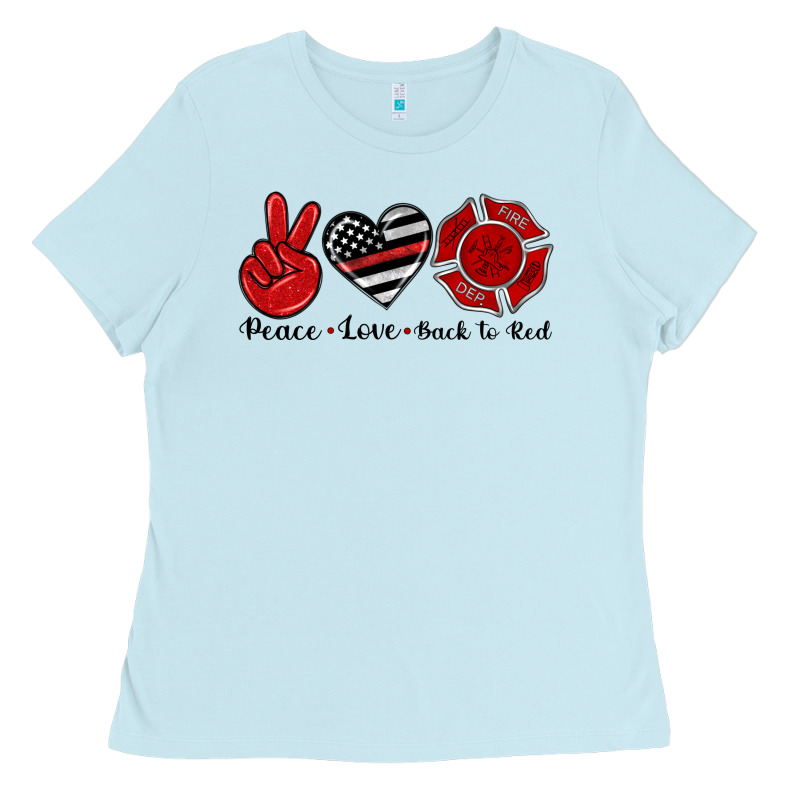 Peace Love Back To Red Ladies Tee by Artiststas | Teevron