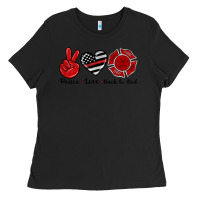 Black peace love back to red Ladies Tee - Artiststas