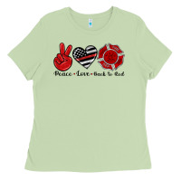 Matcha peace love back to red Ladies Tee - Artiststas