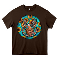 Chocolate Brown horseshoe circle Heavy Core Tee - JahusDesignShop