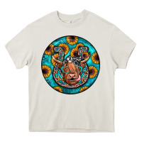 Cream horseshoe circle Heavy Core Tee - JahusDesignShop