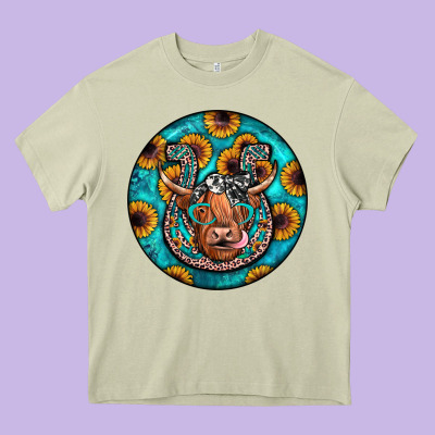 Horseshoe Circle Heavy Core Tee Designed By Jahusdesignshop