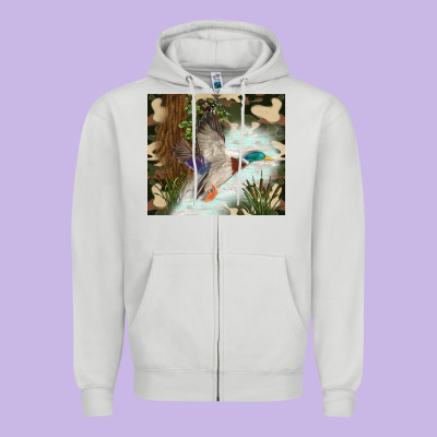 Duck Hunting Zipper Hoodie Designed By Tumblerdesignbyshophia