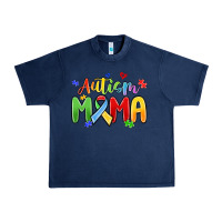 Navy autism mama Urban Heavy Tee - MaliasSmallBusiness