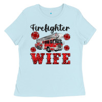 Baby Blue firefighter wife Ladies Tee - Artiststas