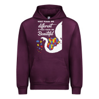 Mauve Wine Autism Different Makes You Beautiful Urban Hoodie - CowhideDigitalArt