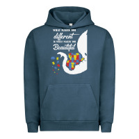 Pigment Midnight Navy Autism Different Makes You Beautiful Urban Hoodie - CowhideDigitalArt
