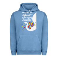 Pigment Pebble Blue Autism Different Makes You Beautiful Urban Hoodie - CowhideDigitalArt